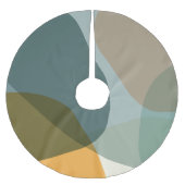 Boho抽象芸術幾何学図形の青と黄 ブラッシュドポリエステルツリースカート (正面)