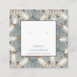 Boho抽象芸術形状イヤリング表示カード スクエア名刺