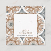 Boho抽象芸術形状イヤリング表示カード スクエア名刺 (正面)