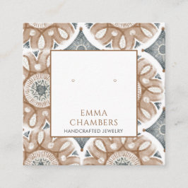 Boho抽象芸術形状イヤリング表示カード スクエア名刺