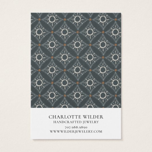 Boho抽象芸術形状木炭イヤリング表示カード (裏面)