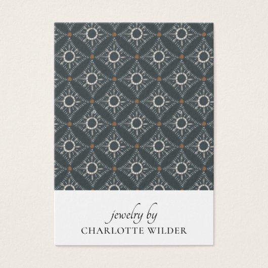 Boho抽象芸術形状木炭イヤリング表示カード (正面)