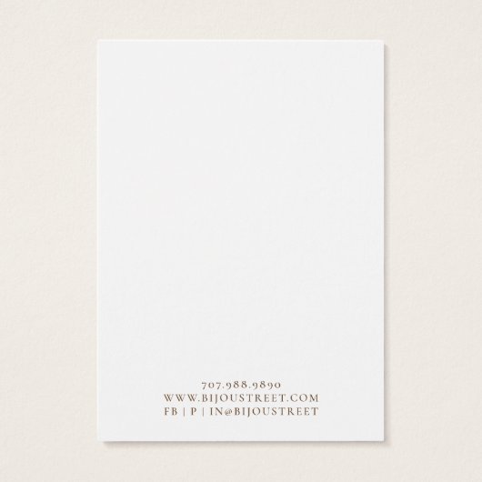 Boho抽象芸術形状自然イヤリング表示カード (裏面)