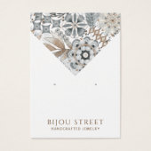 Boho抽象芸術形状自然イヤリング表示カード (正面)