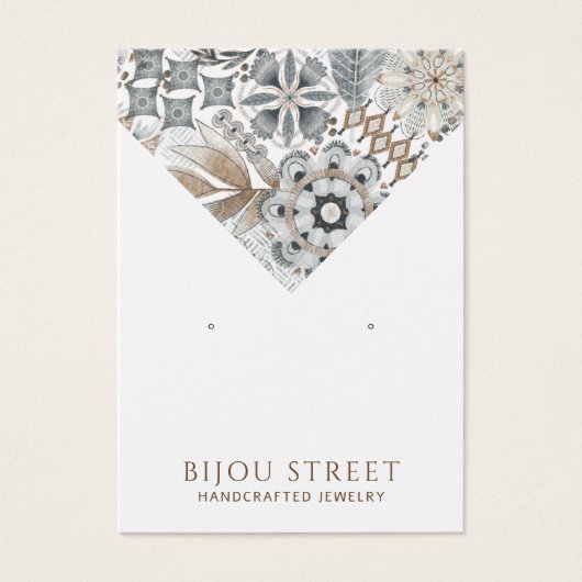 Boho抽象芸術形状自然イヤリング表示カード (正面)