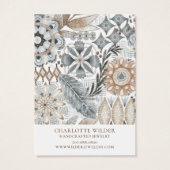 Boho抽象芸術形状自然イヤリング表示カード (裏面)