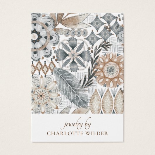 Boho抽象芸術形状自然イヤリング表示カード (正面)