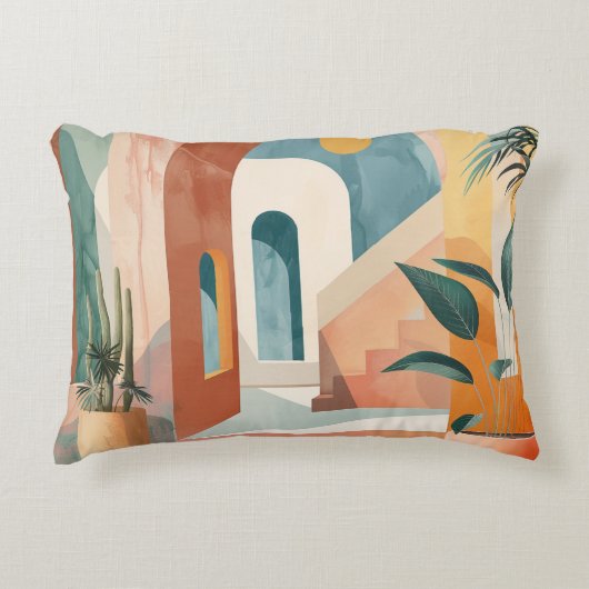 Boho抽象芸術横(10) アクセントクッション (正面)