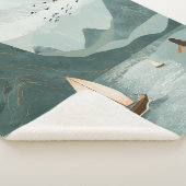 Boho抽象芸術横(11) シェルパブランケット (3/4)