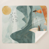 Boho抽象芸術横(11) シェルパブランケット (正面(横))