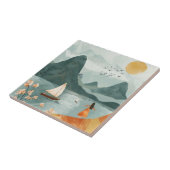 Boho抽象芸術横(11) タイル (側面)