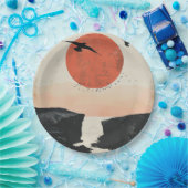 Boho抽象芸術横(12) ペーパープレート (パーティー)