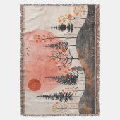 Boho抽象芸術横(13) スローブランケット (正面縦)