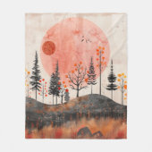 Boho抽象芸術横(13) フリースブランケット (正面)