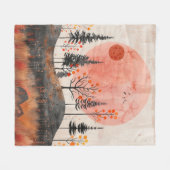 Boho抽象芸術横(13) フリースブランケット (正面(横))