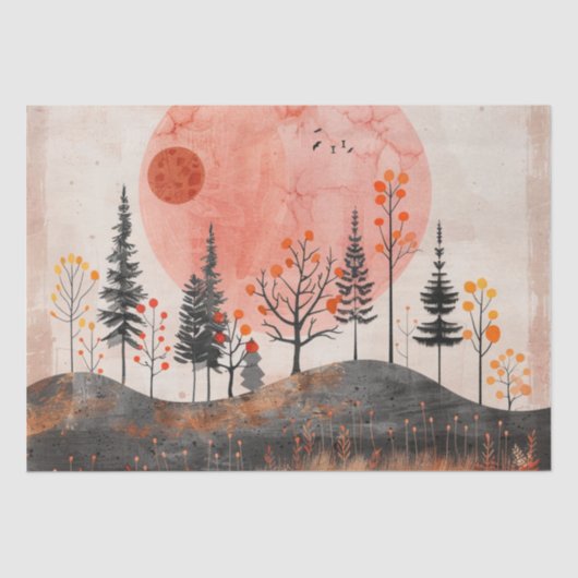 Boho抽象芸術横(13) 薄葉紙 (正面)