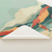 Boho抽象芸術横(14) シェルパブランケット (3/4)