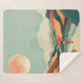 Boho抽象芸術横(14) シェルパブランケット (正面(横))