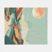 Boho抽象芸術横(14) フリースブランケット (正面(横))