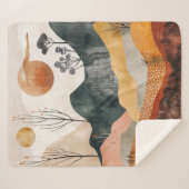 Boho抽象芸術横(15) シェルパブランケット (正面(横))