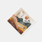 Boho抽象芸術横(15) スタンダードカクテルナプキン (角)