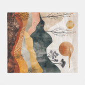 Boho抽象芸術横(15) フリースブランケット (正面(横))