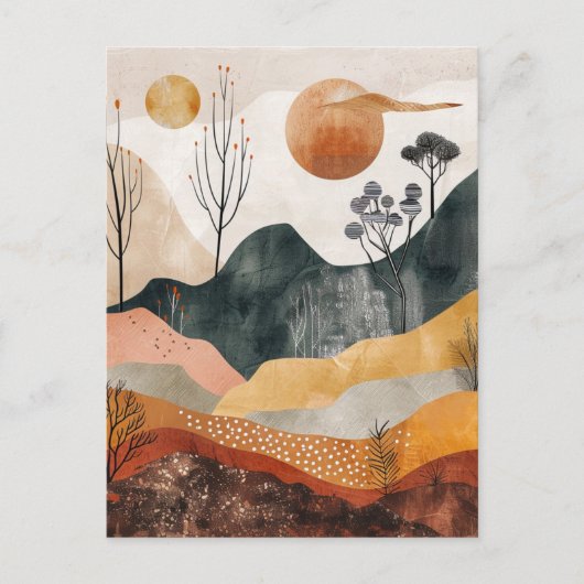 Boho抽象芸術横(15) ポストカード (正面)