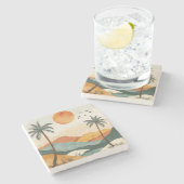 Boho抽象芸術横(16) ストーンコースター (横)