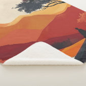 Boho抽象芸術横(19) シェルパブランケット (3/4)