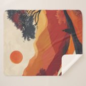 Boho抽象芸術横(19) シェルパブランケット (正面(横))