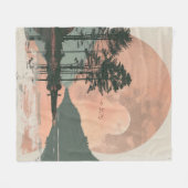 Boho抽象芸術横(1) フリースブランケット (正面(横))