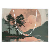 Boho抽象芸術横(1) ラージペーパーバッグ (裏面)