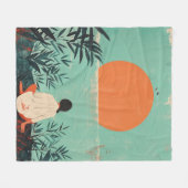 Boho抽象芸術横(22) フリースブランケット (正面(横))