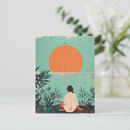 Boho抽象芸術横(22) ポストカード (スタンド正面)