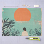 Boho抽象芸術横(22) 薄葉紙 (クラフト)