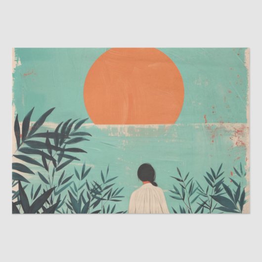 Boho抽象芸術横(22) 薄葉紙 (正面)