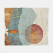 Boho抽象芸術横(23) フリースブランケット (正面(横))