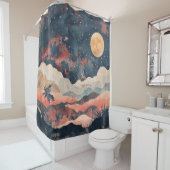 Boho抽象芸術横(24) シャワーカーテン (インサイチュ)