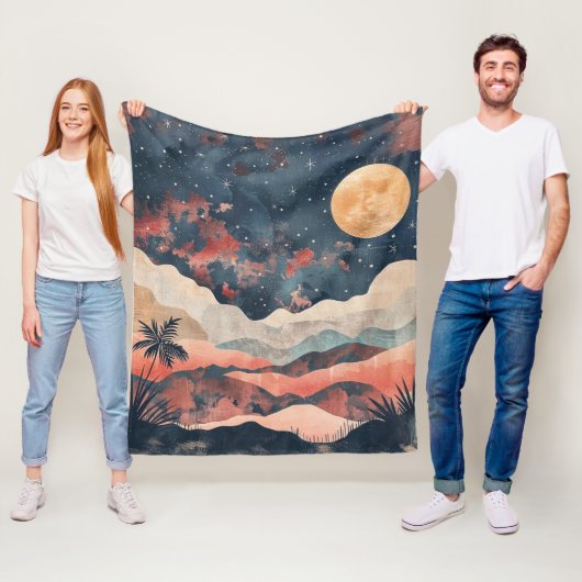 Boho抽象芸術横(24) フリースブランケット (インサイチュ)