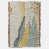 Boho抽象芸術横(25) スローブランケット (正面縦)