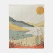 Boho抽象芸術横(25) フリースブランケット (正面)