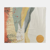 Boho抽象芸術横(25) フリースブランケット (正面(横))