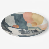 Boho抽象芸術横(2) ペーパープレート (アングル)