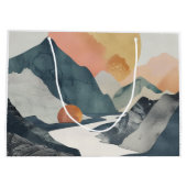 Boho抽象芸術横(2) ラージペーパーバッグ (裏面)