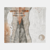 Boho抽象芸術横(3) フリースブランケット (正面(横))