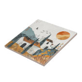 Boho抽象芸術横(4) タイル (側面)