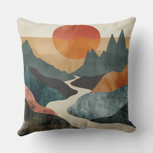 Boho抽象芸術横(5) クッション (裏面)