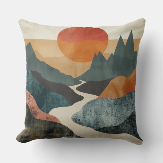 Boho抽象芸術横(5) クッション (正面)