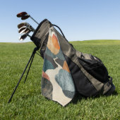 Boho抽象芸術横(5) ゴルフタオル (グリーン)