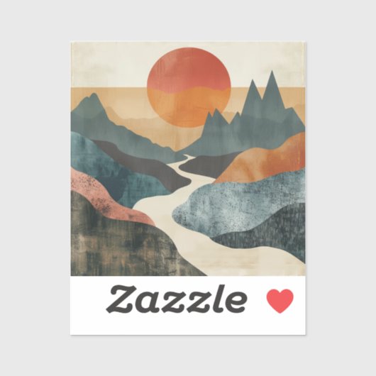 Boho抽象芸術横(5) シール (シート)